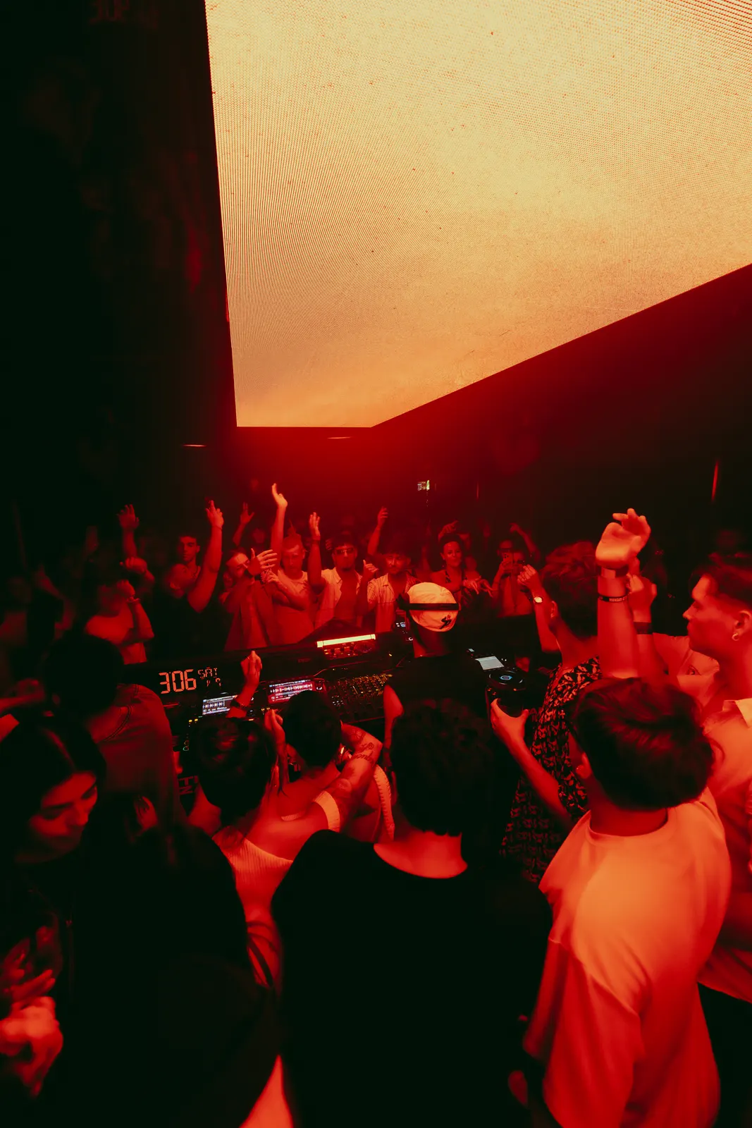 Crowd gathered around the booth at Tantra